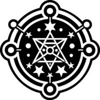 A glyph style icon of celestial pathway symbol vector