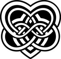 A glyph style icon of eternal knot symbol vector