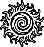 A solid style icon of fire swirl symbol vector