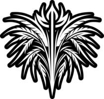 A solid style icon of tribal grass symbol vector
