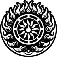 A solid style icon of bunring fire symbol vector