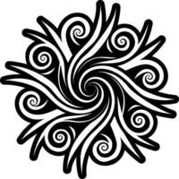 A solid style icon of swirl symbol tattoo vector