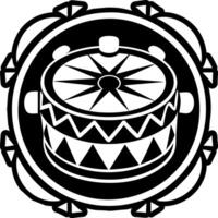 A solid style icon of drumbeat symbol vector