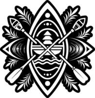 A solid style icon of canoe symbol vector
