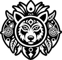 A solid style icon of cherokee animal tattoo vector