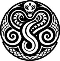 A solid style icon of a snake tattoo vector