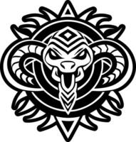A solid style icon of serpent vector