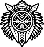A filled style icon of native shield symbol vector