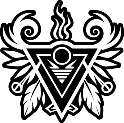A glyph style icon of cherokee arrowhead symbol