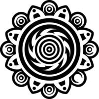 A filled style icon of swirl tattoo vector