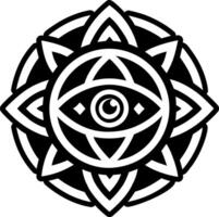 A solid style icon of all seeing tattoo vector