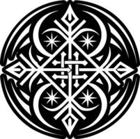 A glyph style icon of lunar sigil symbol vector
