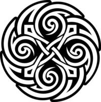 Celtic knot design with swirls vector