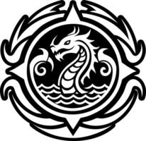 A filled style icon of water dragon symbol vector