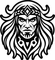 A solid style icon of cherokee man symbol vector