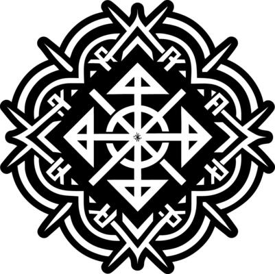 A filled style icon of fortune rune symbol
