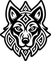A filled style icon of dog tattoo vector