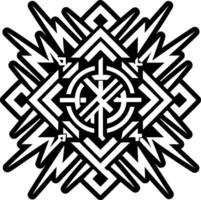 A black and white design with a celtic pattern vector