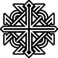 A glyph style icon of cross rune symbol vector