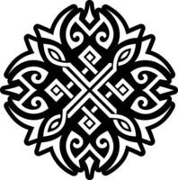 Celtic tattoo design with a cross in the middle vector