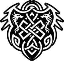 A glyph style icon of dragon rune symbol vector