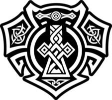 A glyph style icon of svarog symbol tattoo vector