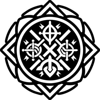 A glyph style icon of alatyr stone symbol