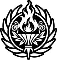 A filled style icon of fire torch symbol vector
