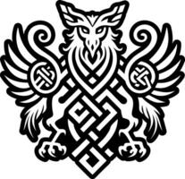 An owl with celtic design on it vector