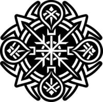 A glyph style icon of ice rune tattoo vector