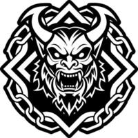A filled style icon of devil mask symbol vector