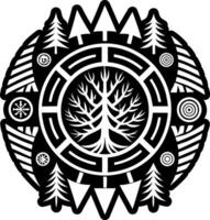 A solid style icon of forest symbol vector