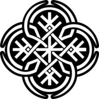 A glyph style icon of warding rune symbol vector