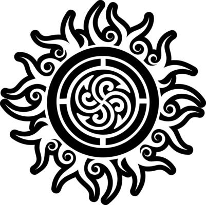 A glyph style icon of fire swirl tattoo
