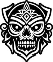 A solid style icon of death skull tattoo vector