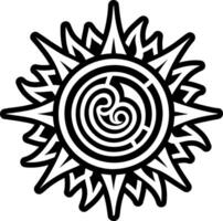 A solid style icon of sun spiral symbol vector