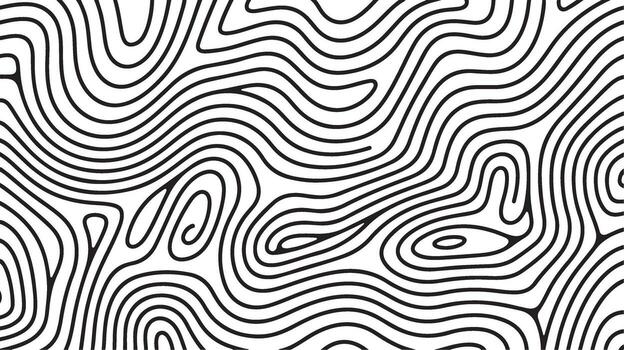 Abstract Black and White Contour Lines Pattern Background vector