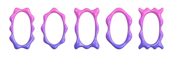 Horizontal wavy 3D frames feature a smooth gradient from blue to pink in a creative modern digital art design. vector