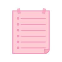 Pastel Pink Note Paper with To-Do List for Organization vector