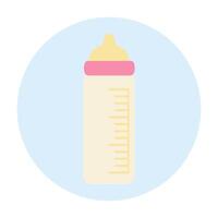 Infant Feeding Bottle with Measurement Lines in Soft Colors for Baby Care vector