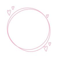 Lovely Round Border with Hearts for Photo and Text Framing vector