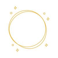 Glittering Gold Round Border with Stars for Photo and Text Framing vector