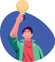 A flat style illustration of an intelligent leader vector
