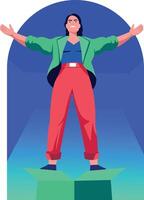 A flat style illustration showing freedom vector