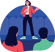 A flat style illustration of a motivational speaker vector