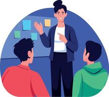 A flat style illustration of business planning vector