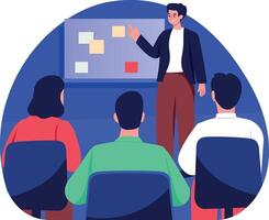 A character giving skill training, flat style illustration vector