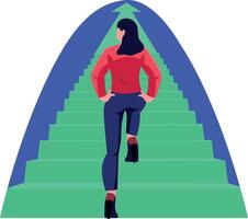 A flat style illustration showing self growth vector