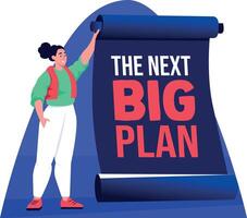 A flat style illustration depicting leaders big plan vector