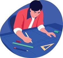 A character designing blueprint, flat style illustration vector